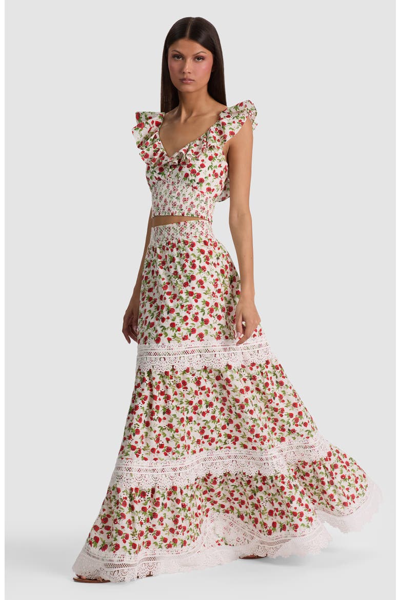 Gemma Embroidered Eyelet Top, Alternate, color, SUMMER POPPY SM