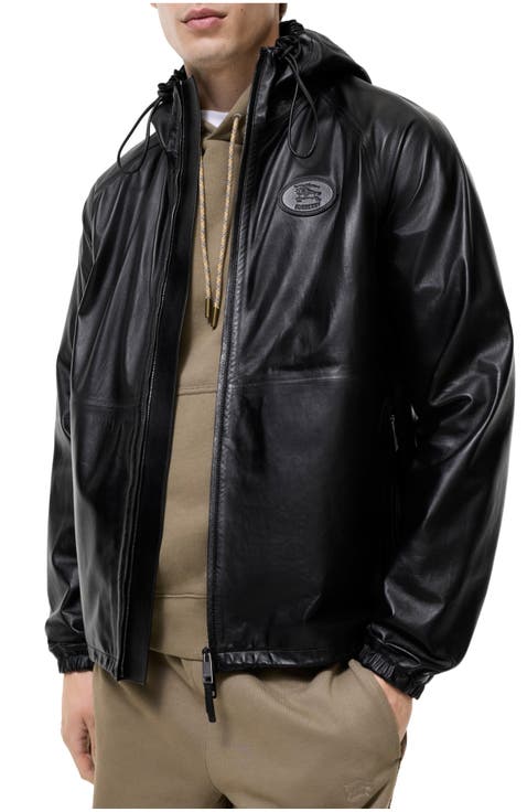 Leather Hooded Jacket