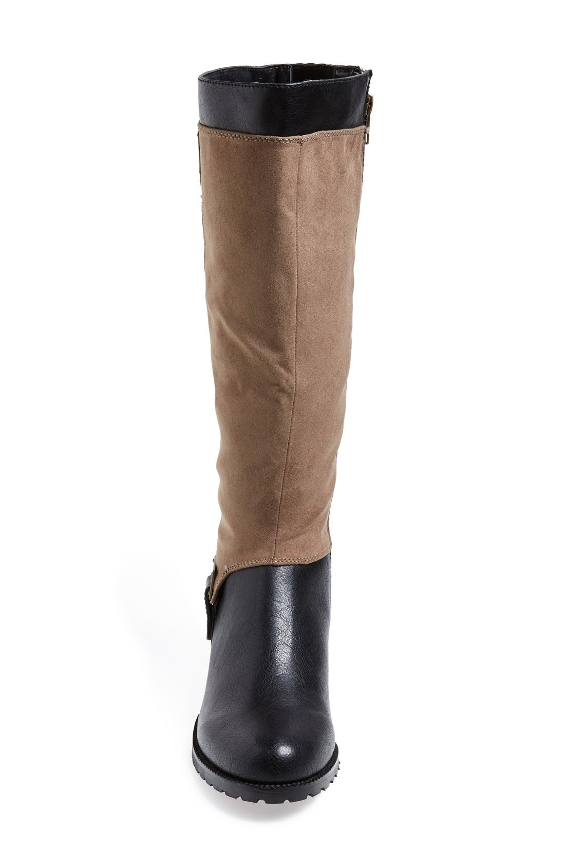 'Anya II' Tall Boot, Alternate, color, TAUPE/ BLACK