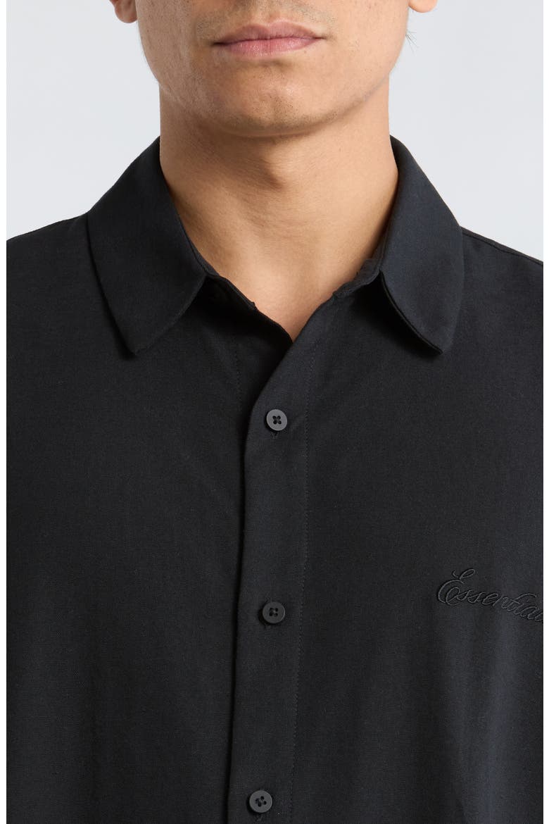 Signature Button Front Shirt, Alternate, color, VINTAGE BLACK