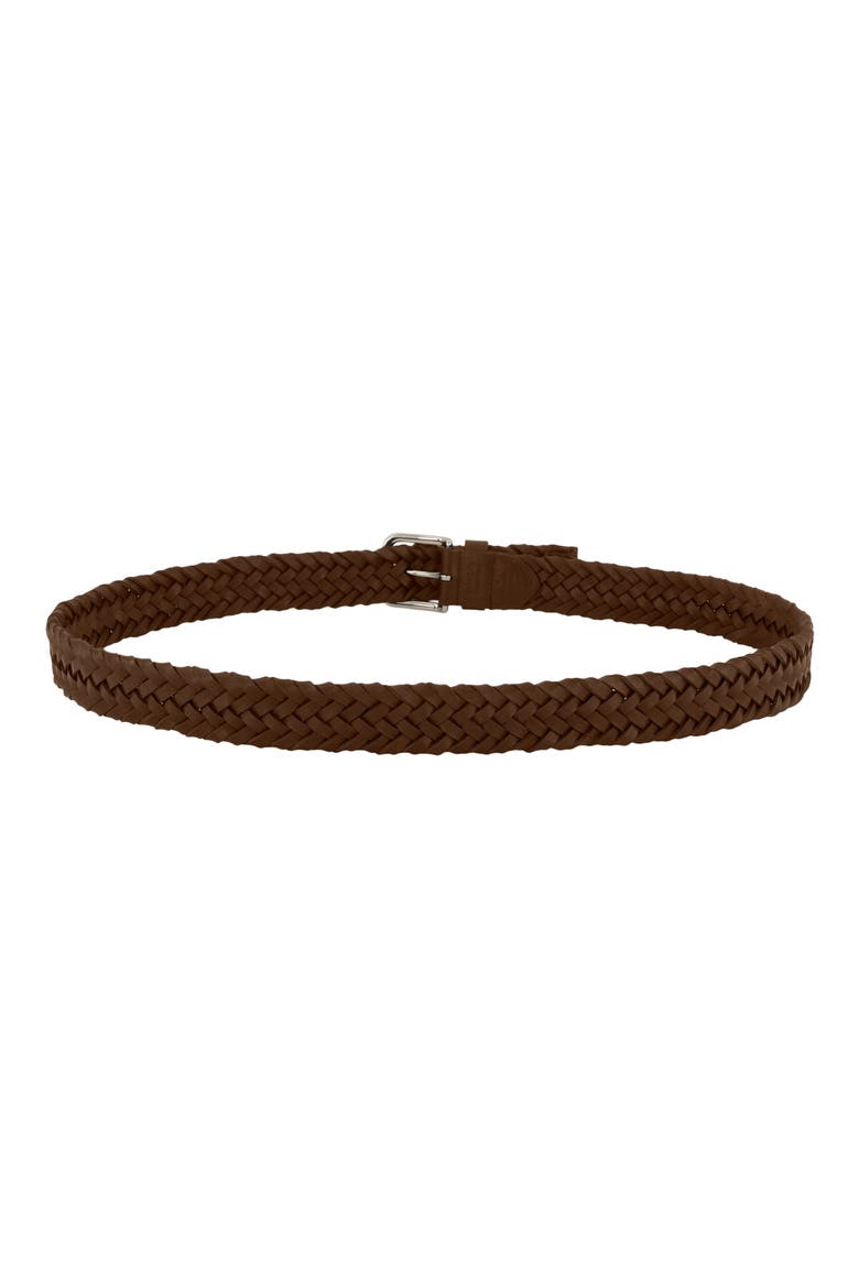 Alex Woven Leather Belt, Alternate, color, CACAO BROWN