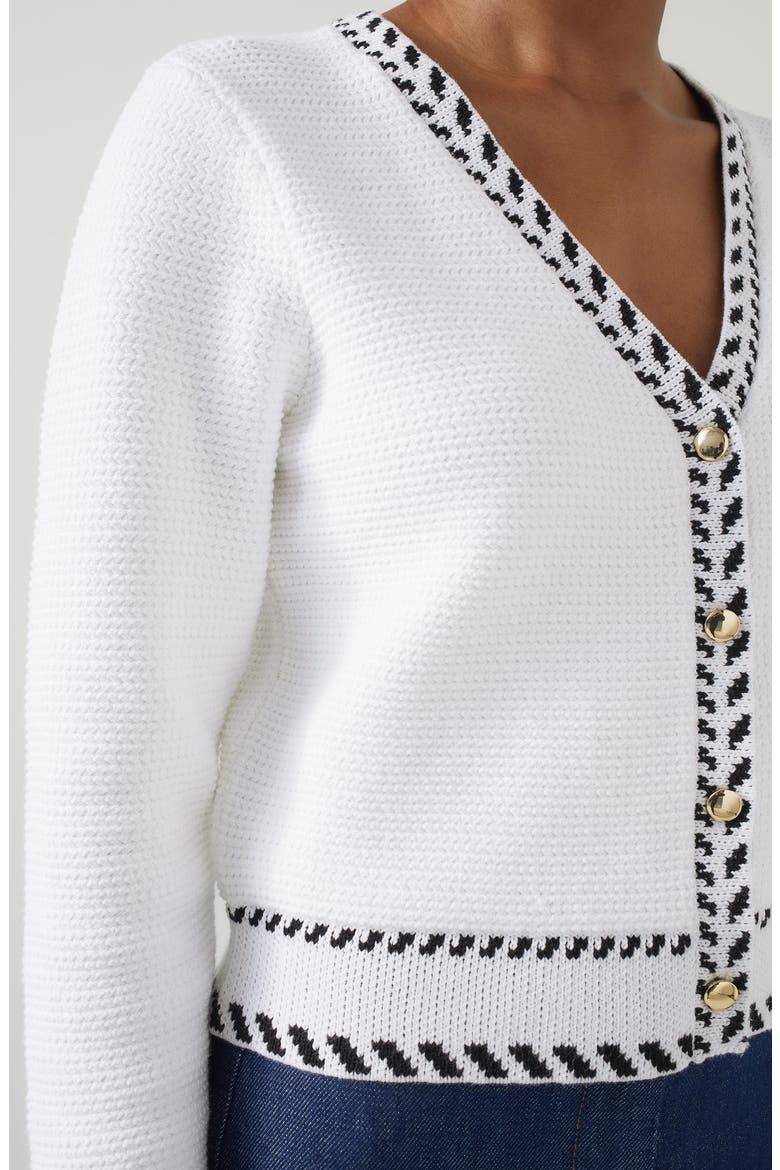 River Boxy Cotton Blend Cardigan, Alternate, color, CREAM MULTI