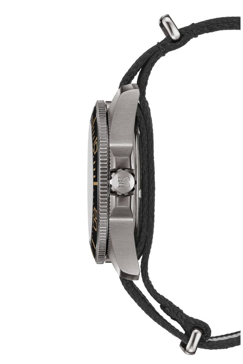 DS Action Diver Swiss Automatic Textile Strap Watch, 43mm, Alternate, color, TITANIUM