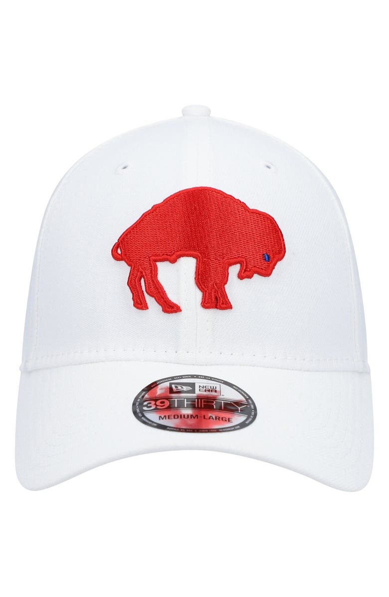 New Era Men's New Era White Buffalo Bills Throwback Logo Iced II 39THIRTY Flex Hat, Alternate, color, 
