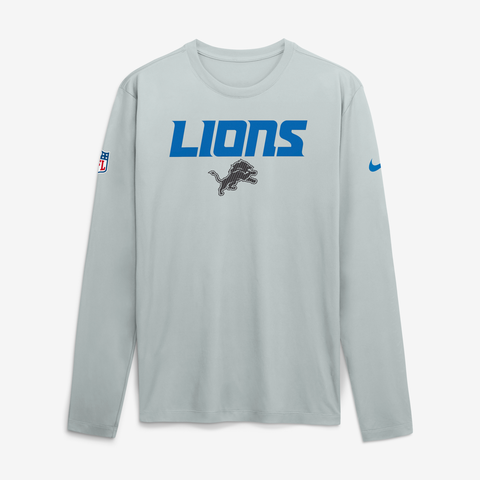 Men's Nike  Silver Detroit Lions 2026 Rivalries Collection Sideline Legend Long Sleeve T-Shirt