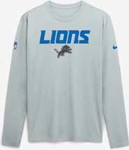 Nike Men's Nike Silver Detroit Lions 2026 Rivalries Collection Sideline Legend Long Sleeve T-Shirt