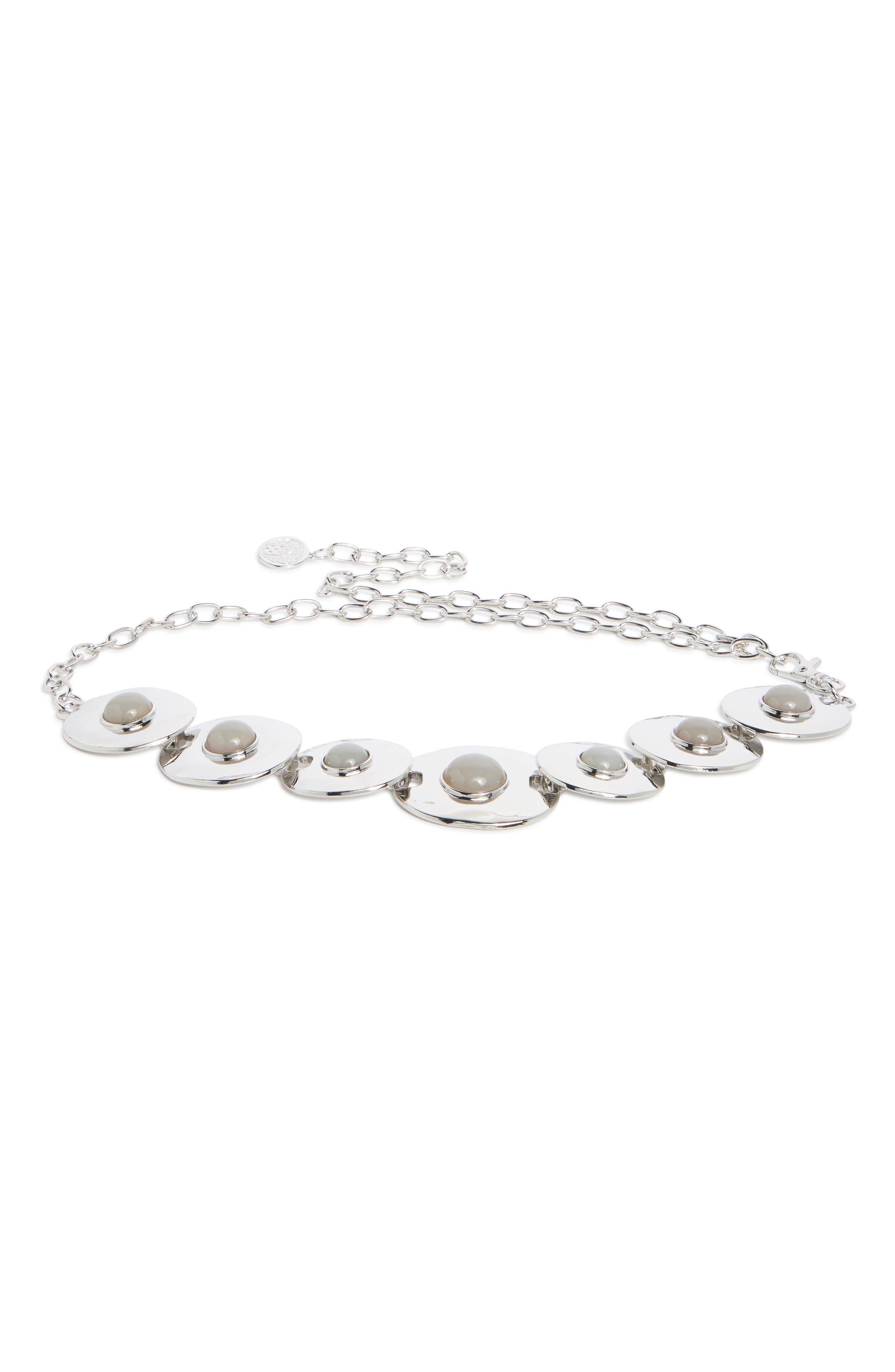 Vince Camuto Hammered Disc Resin Chain Belt
