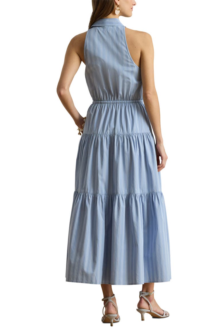 STripe Cotton Broadcloth Sleeveless Tiered Shirtdress, Alternate, color, BLUE/ WHITE MULTI