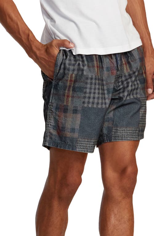 Rvca Escape Drawstring Cotton Walking Shorts In Blue