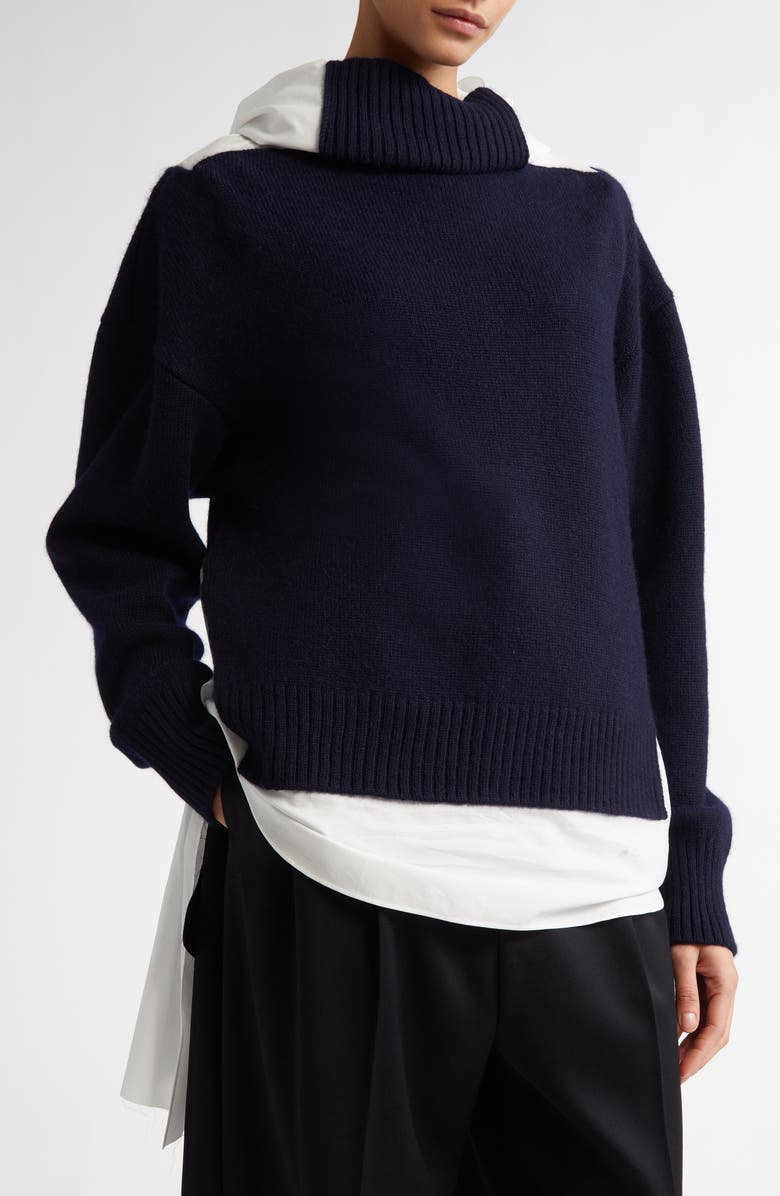 Undercover Alpaca & Wool Sweater with Cotton Poplin Shirt Combo, Alternate, color,