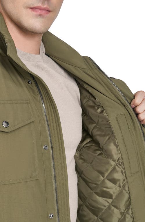 Cole Haan Signature Hooded Waterproof Field Jacket In Green