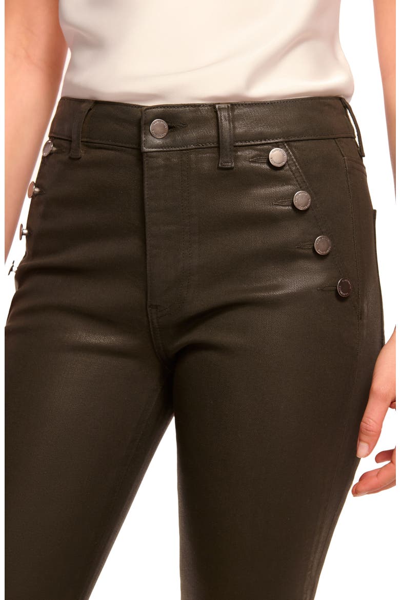 Helena High Waist Coated Bootcut Jeans, Alternate, color, DEEP OLIVE COATED