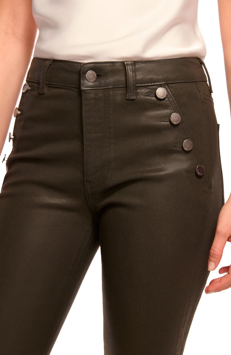 Ramy Brook Helena High Waist Coated Bootcut Jeans, Alternate, color, Deep Olive Coated