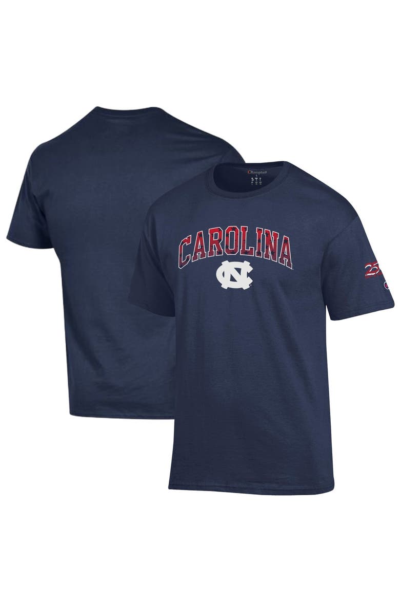 Men's Champion Navy North Carolina Tar Heels Americana 250th Arch T-Shirt, Main, color, Navy