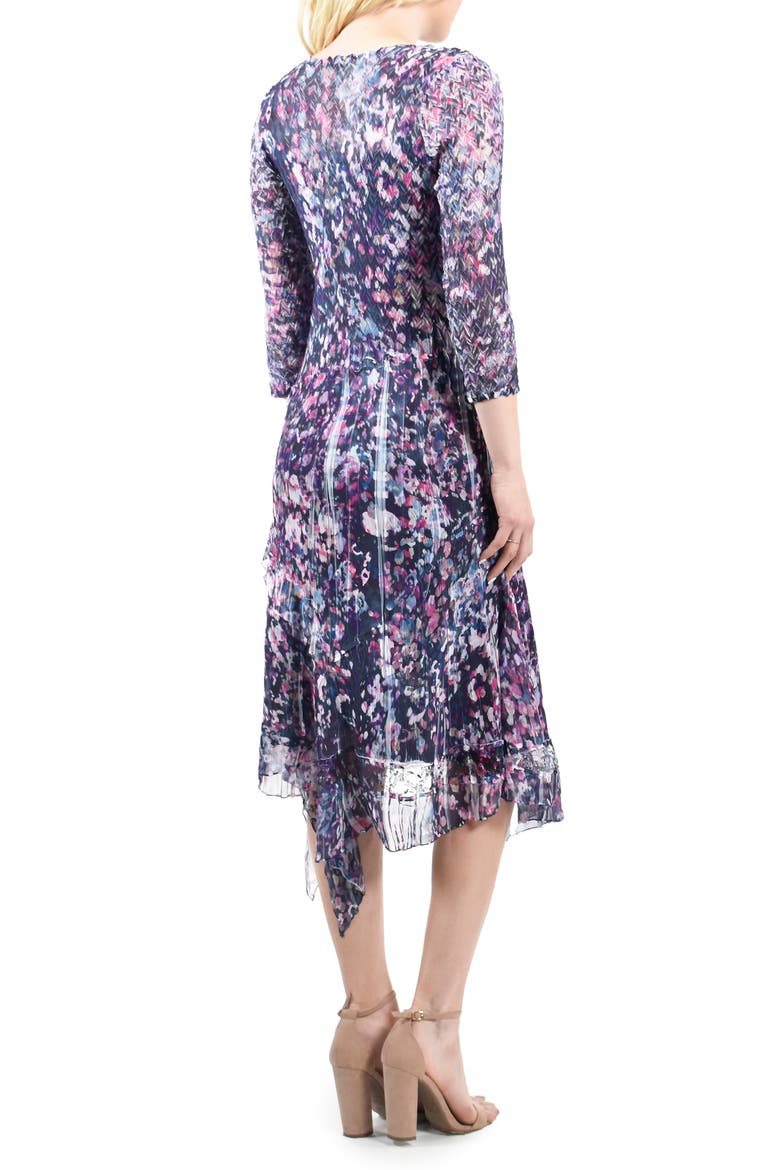 Handkerchief Hem Chiffon Cocktail Dress, Alternate, color, PURPLE HYBRID