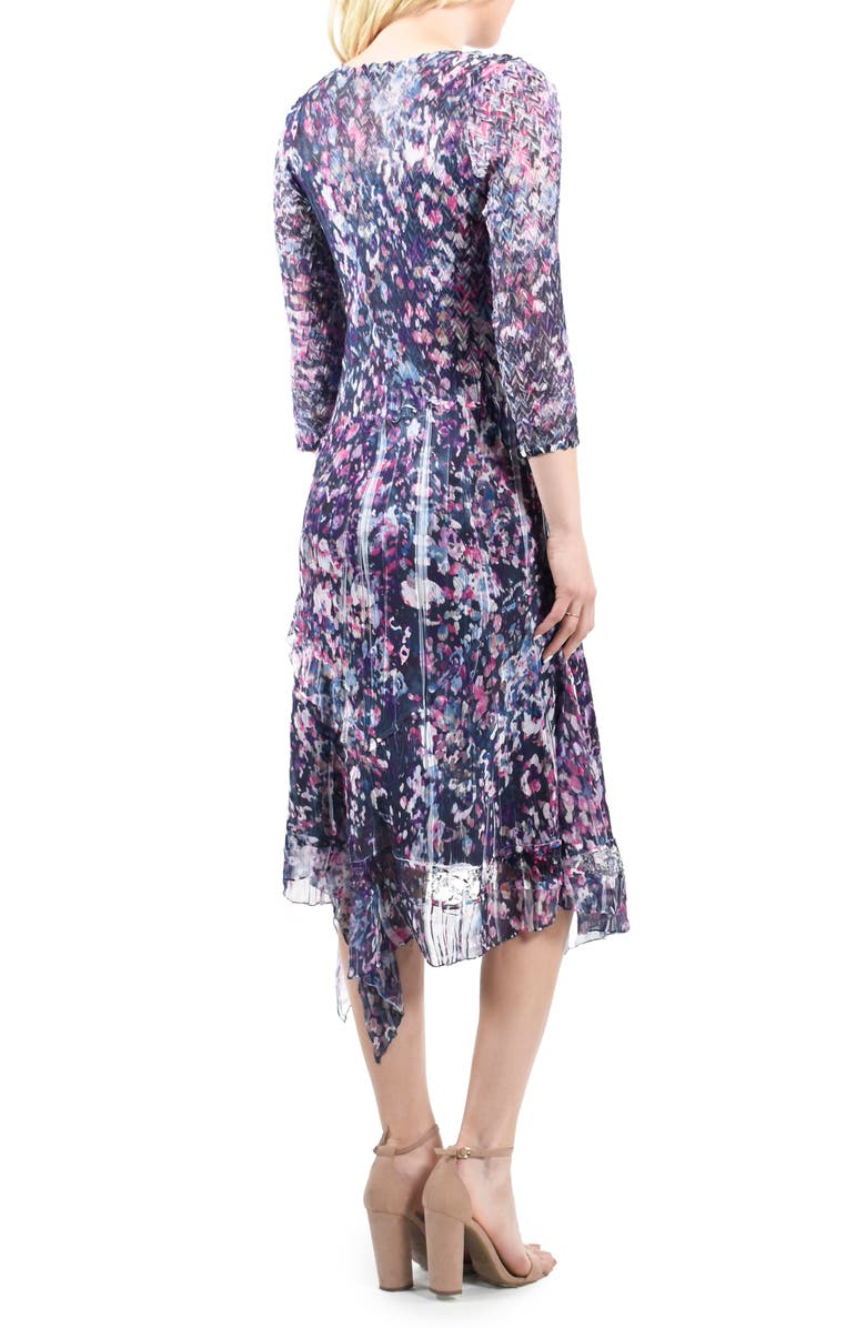 Komarov Handkerchief Hem Chiffon Cocktail Dress, Alternate, color,