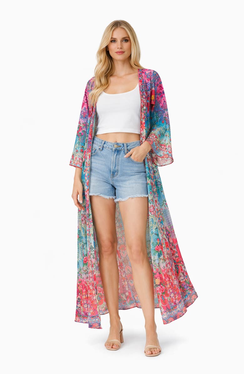 RANEES Floral High Low Cover-Up, Alternate, color, Pink