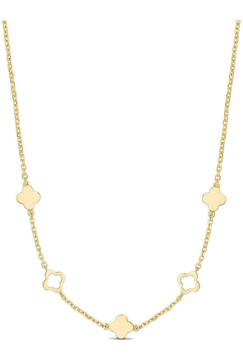 Clover Chain Necklace in 14K Gold, 7mm, Main, color, Yellow Gold