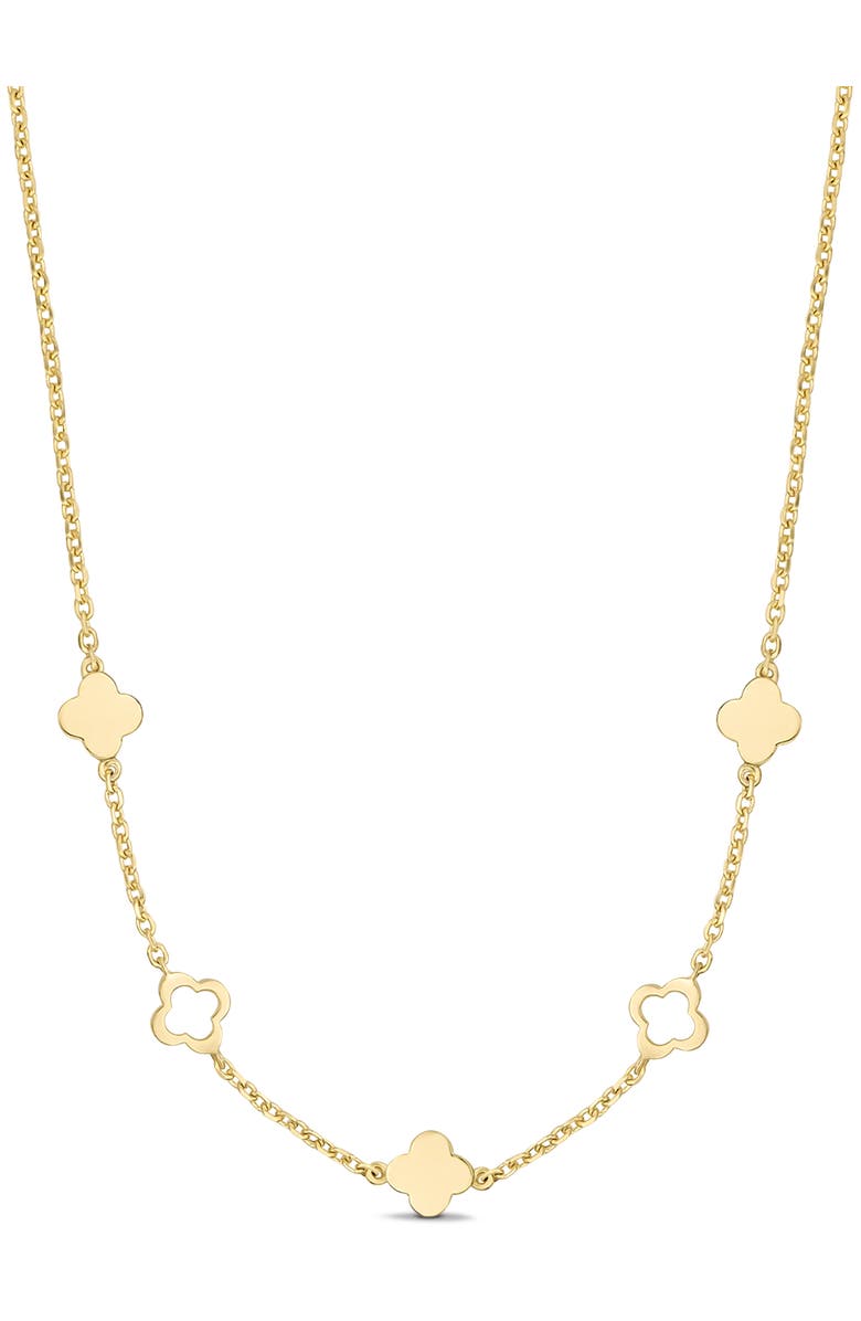 DEVATA Clover Chain Necklace in 14K Gold, 7mm, Main, color, Yellow Gold