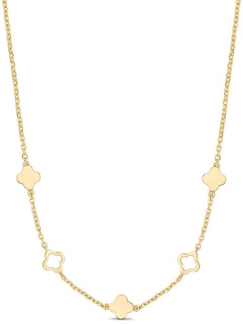 Clover Chain Necklace in 14K Gold, 7mm