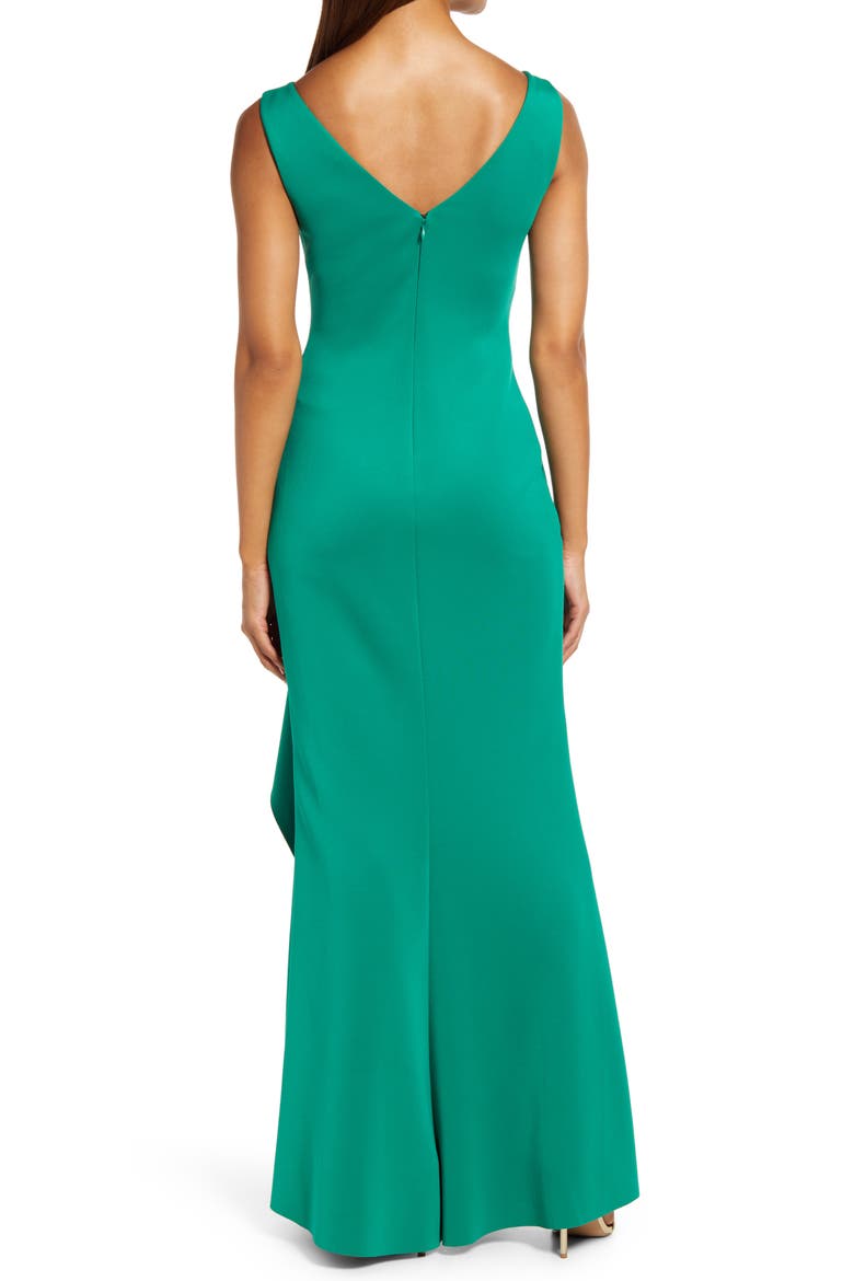 Sleeveless Side Tuck Gown, Alternate, color, GREEN