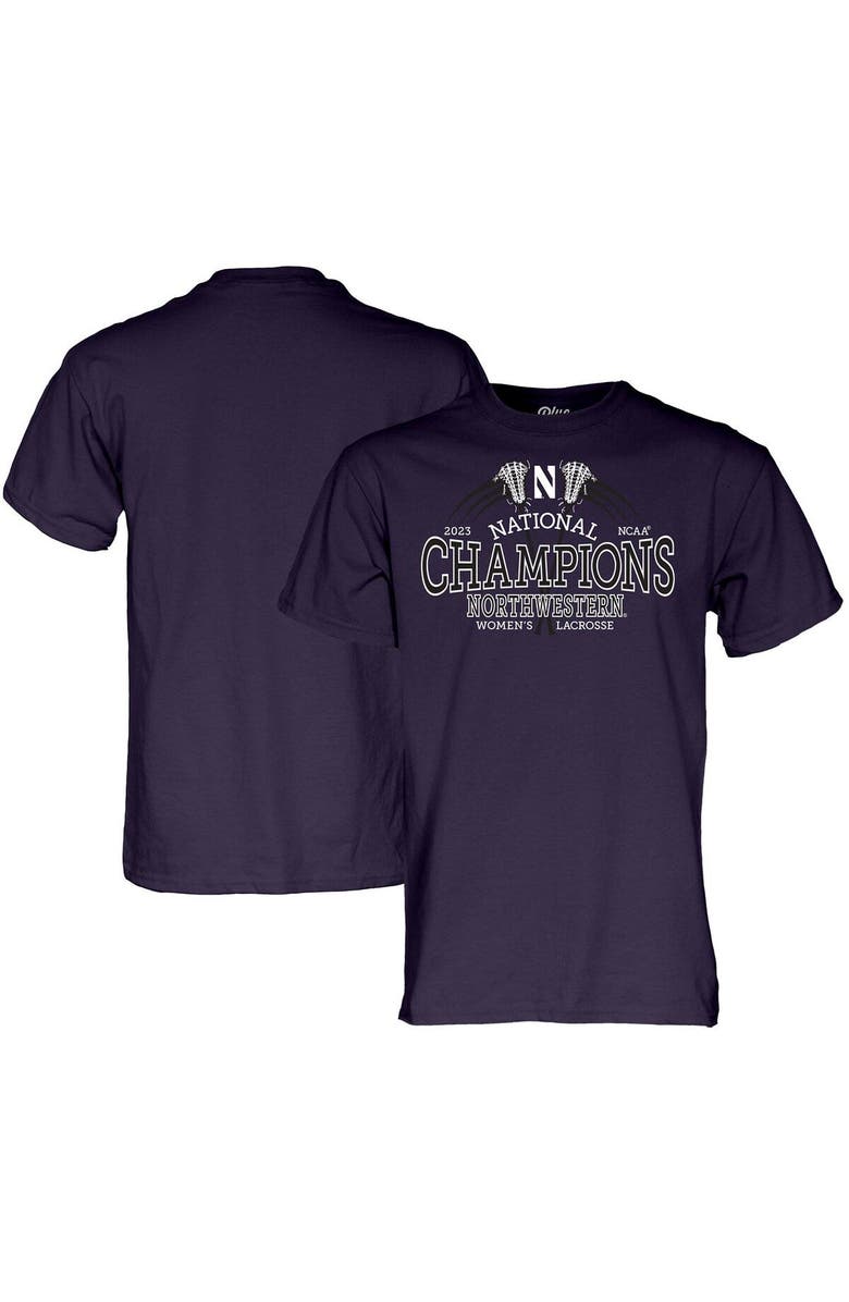 BLUE 84 Purple Northwestern Wildcats 2023 NCAA Women's Lacrosse National Champions T-Shirt, Main, color, 