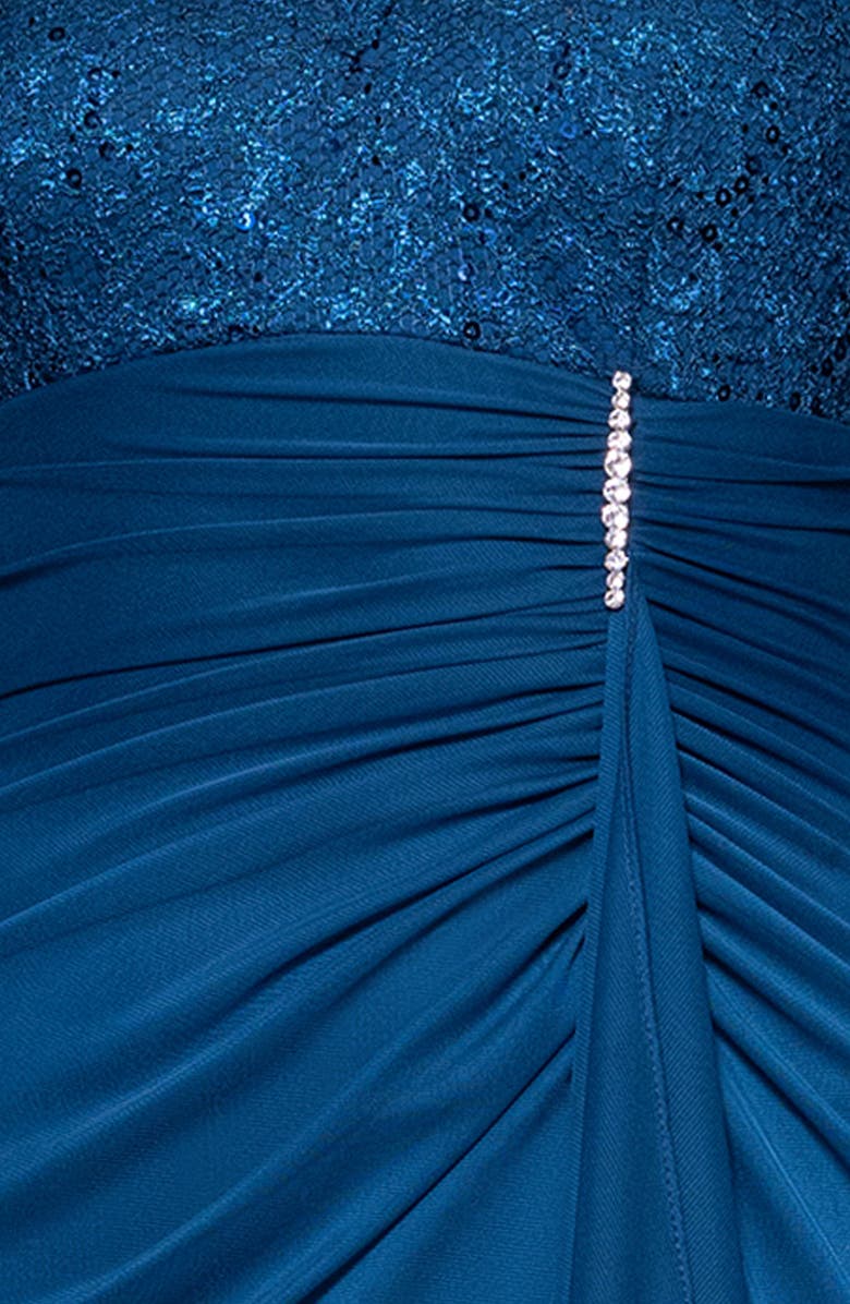 Betsy & Adam Lace & Sequin Gown, Alternate, color, Peacock