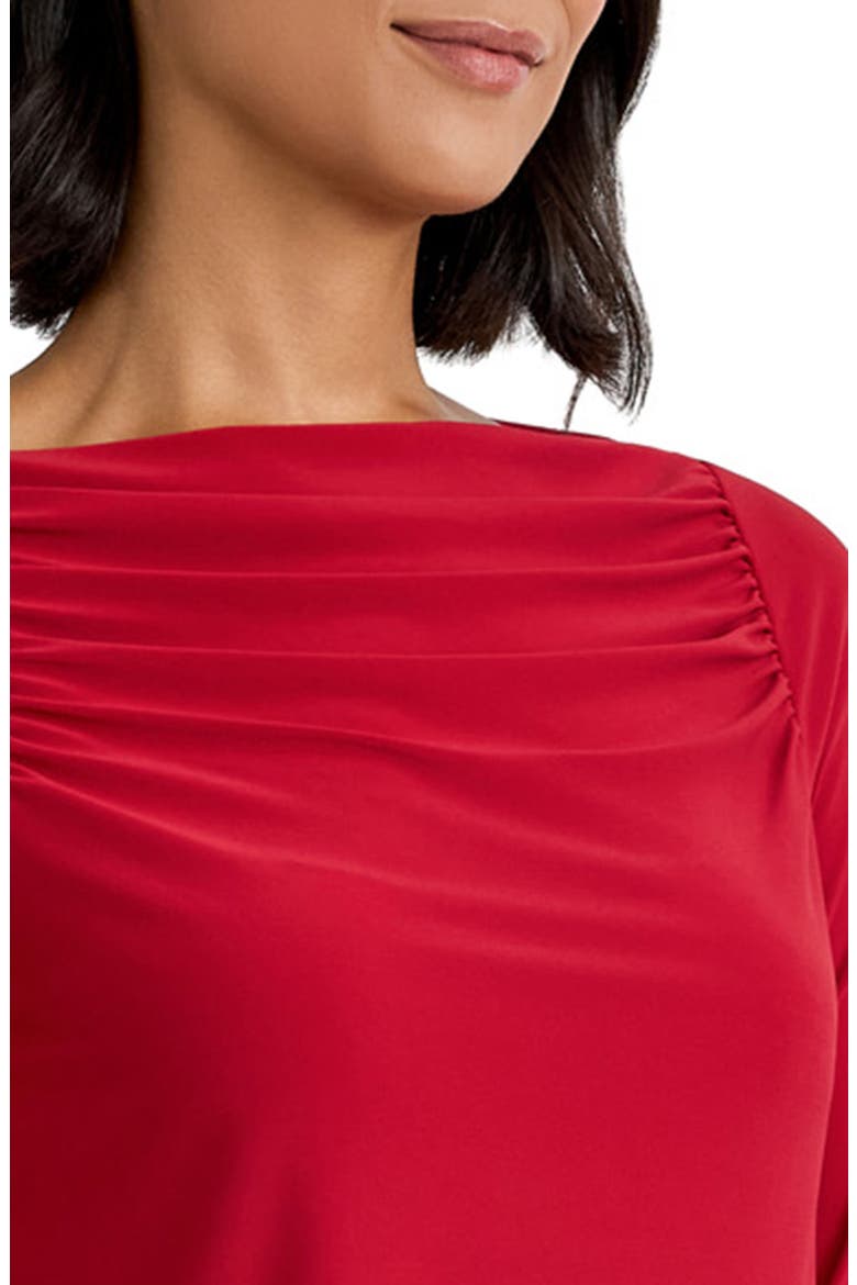 Cowl Neck Jersey Top, Alternate, color, FIRE RED