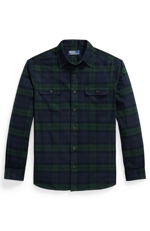 Classic Fit Plaid Cotton Flannel Shirt