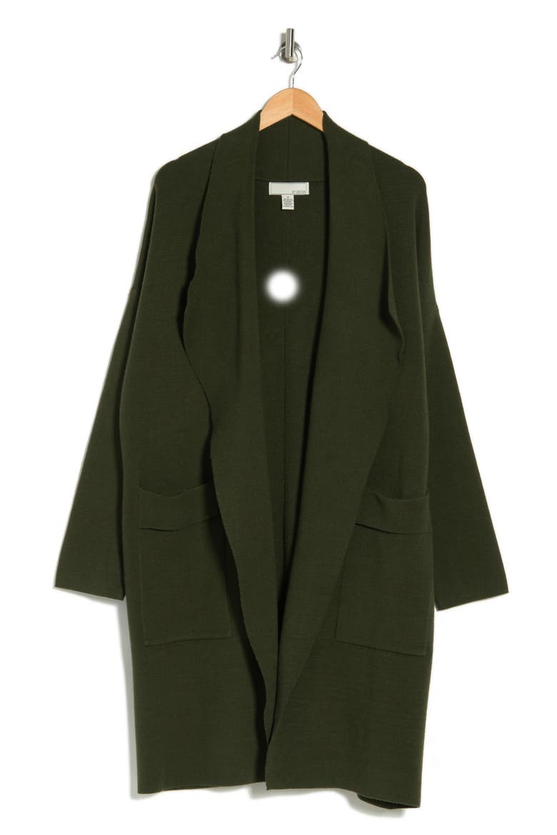 Andrea Open Front Pocket Cardigan, Alternate, color, RIFLE GREEN