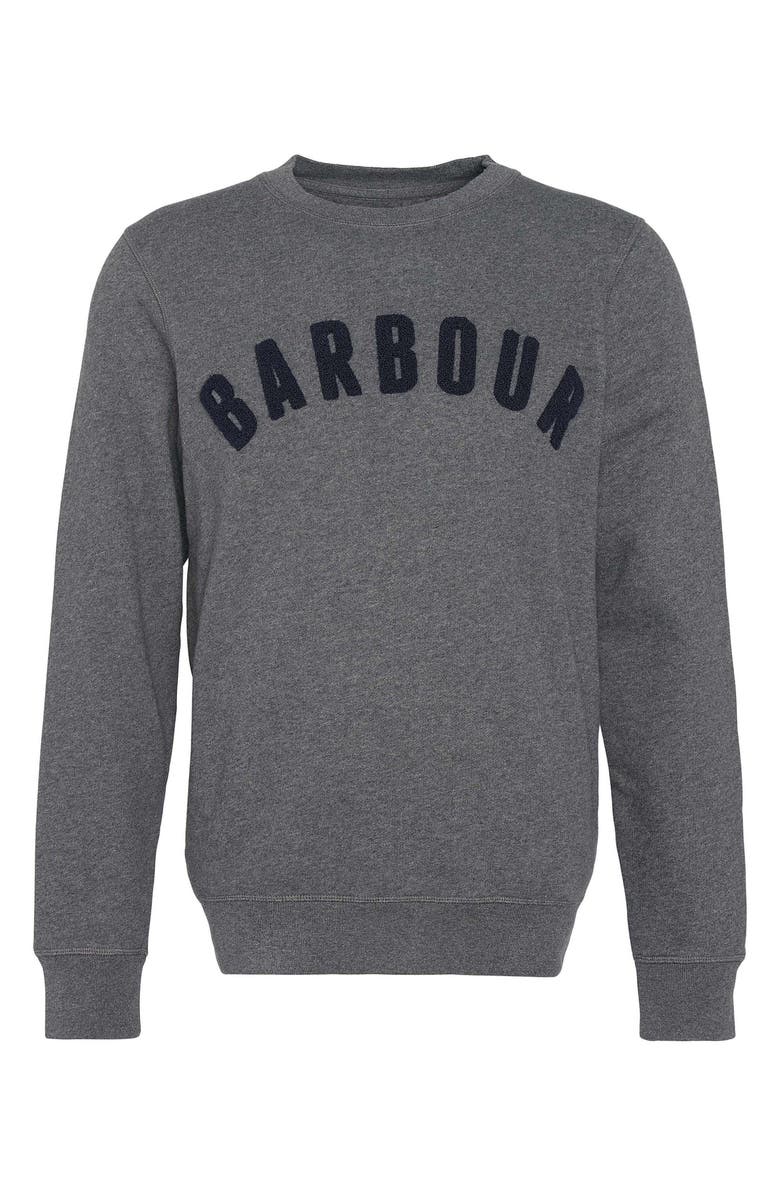 Barbour Prep Logo Crewneck Sweatshirt, Alternate, color, Mid Grey Marl