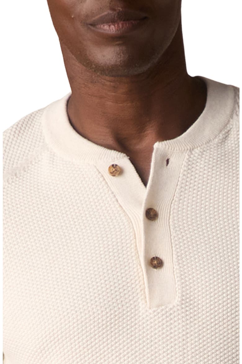 Textured Cotton Blend Henley Sweater, Alternate, color, IVORY