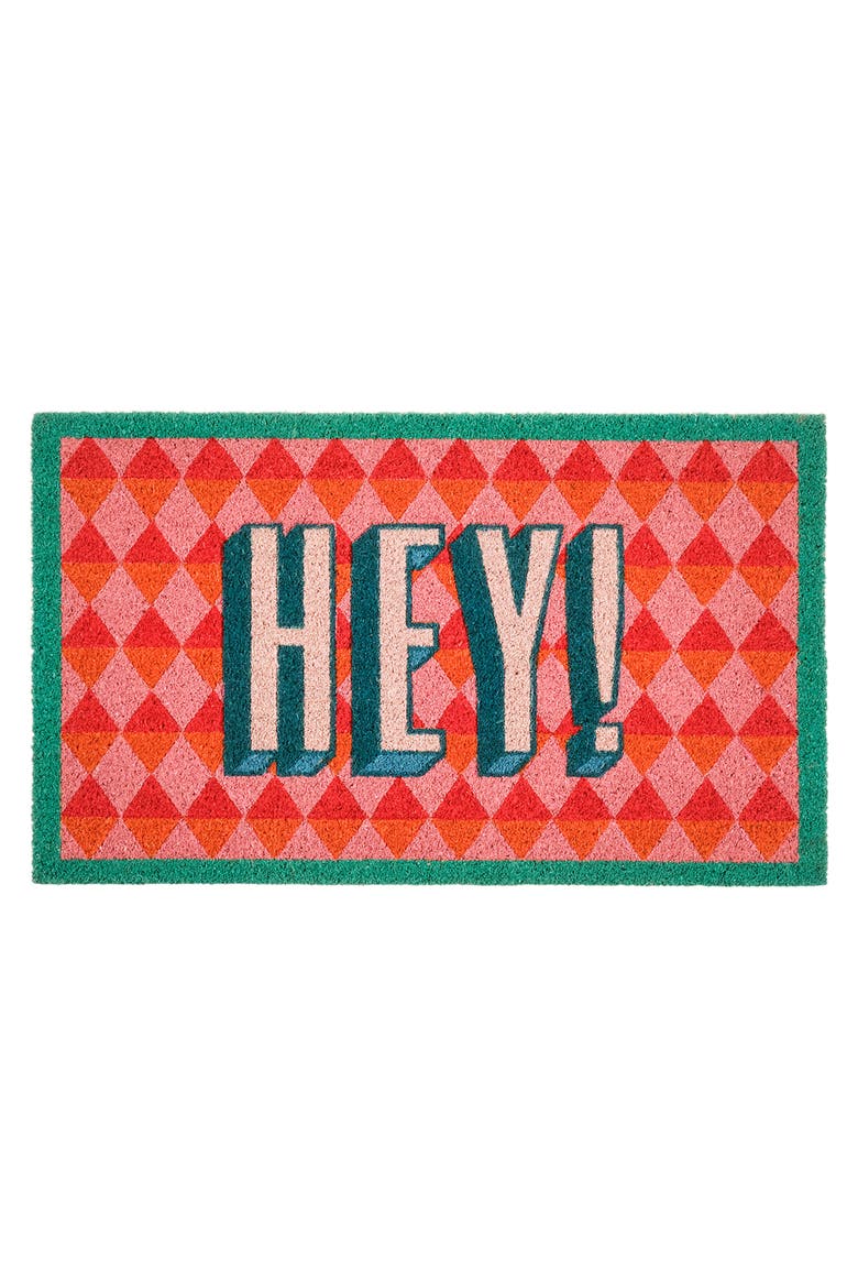 Kerala Hey Coir Doormat 18" x 30", Main, color, Pink