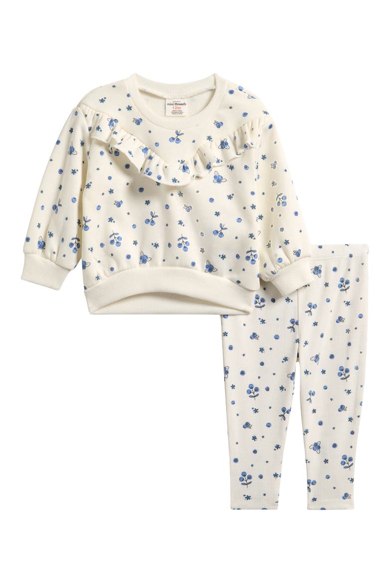 Kids' 2-Piece Ruffle Sweatshirt & Leggings Set, Main, color, BERRIES