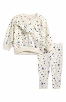 2-Piece Ruffle Sweatshirt & Leggings Set