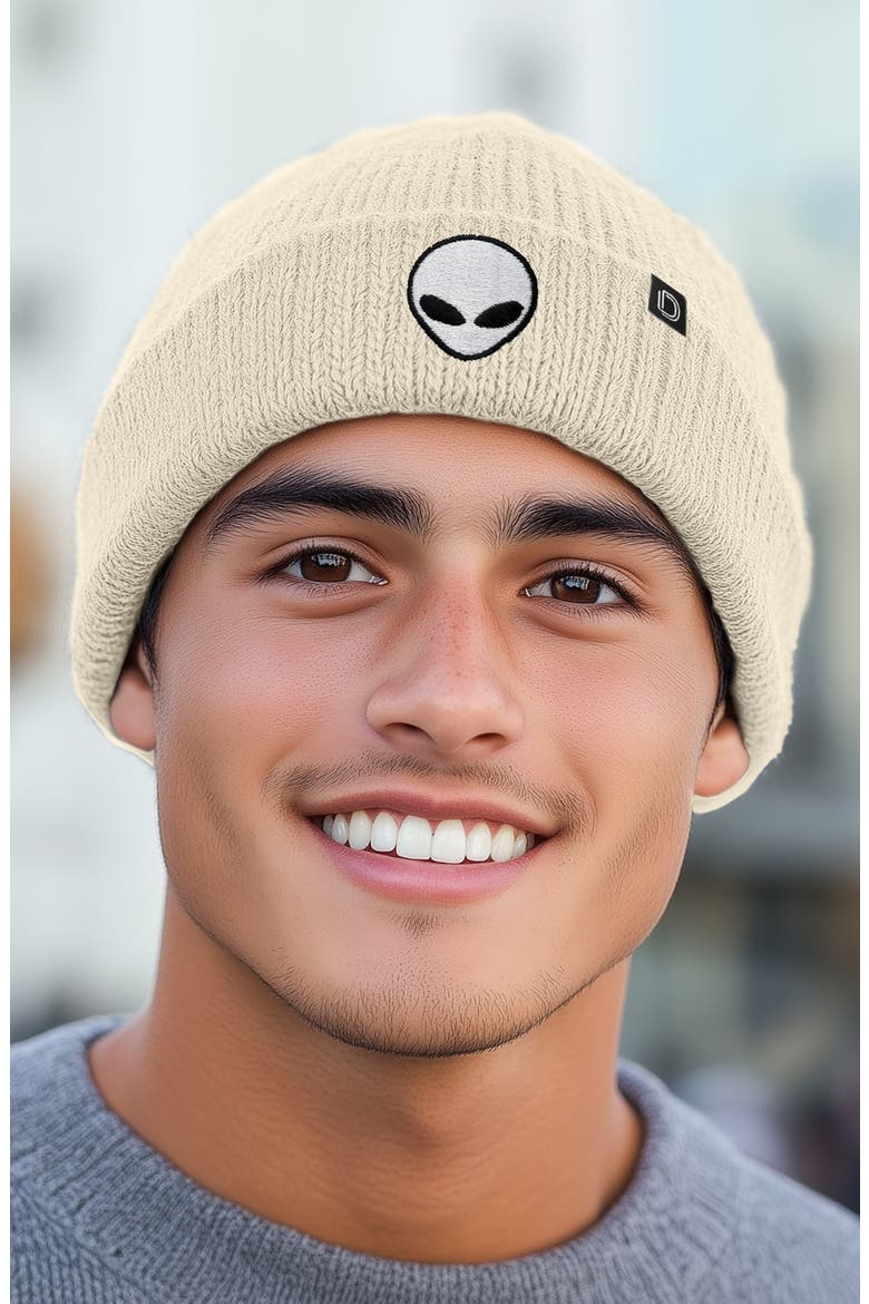 Alien Beanie, Alternate, color, Beige
