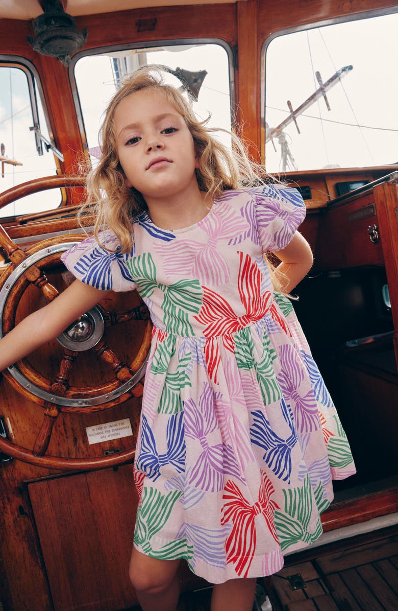 Mini Boden Kids' Madeline Puff Sleeve Dress, Alternate, color, 