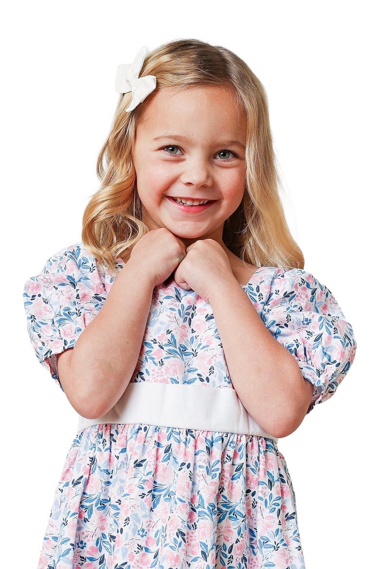 Girls' Organic Puff Sleeve Party Dress, Toddler, Alternate, color, English Floral