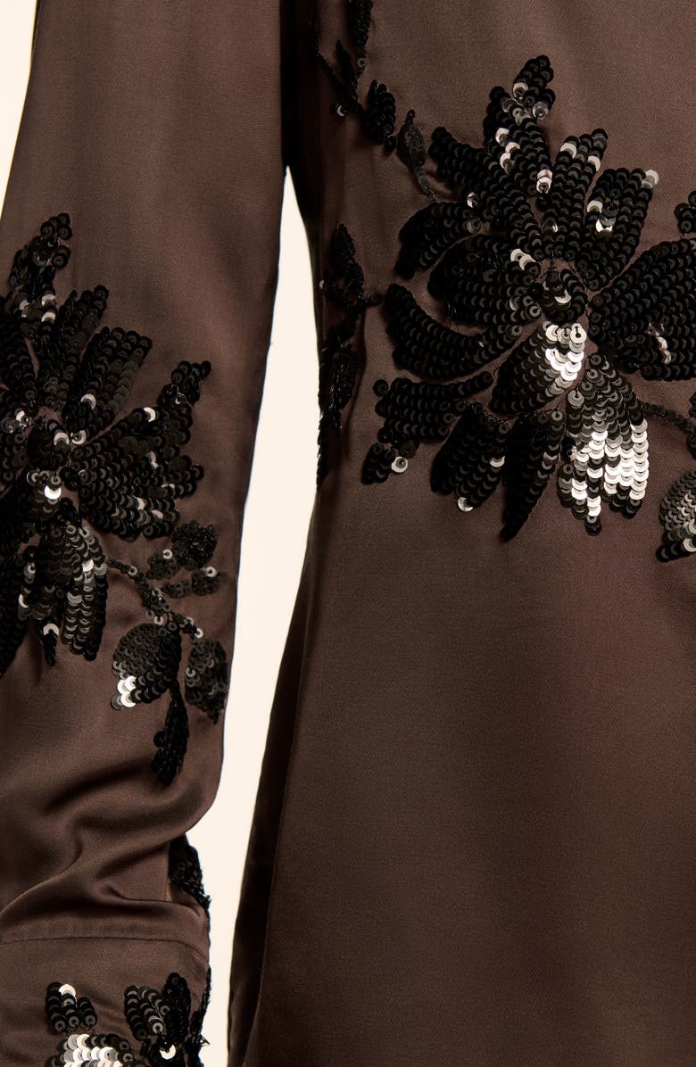 Ramy Brook Sara Sequin Button-Up Shirt, Alternate, color, Boho Brown