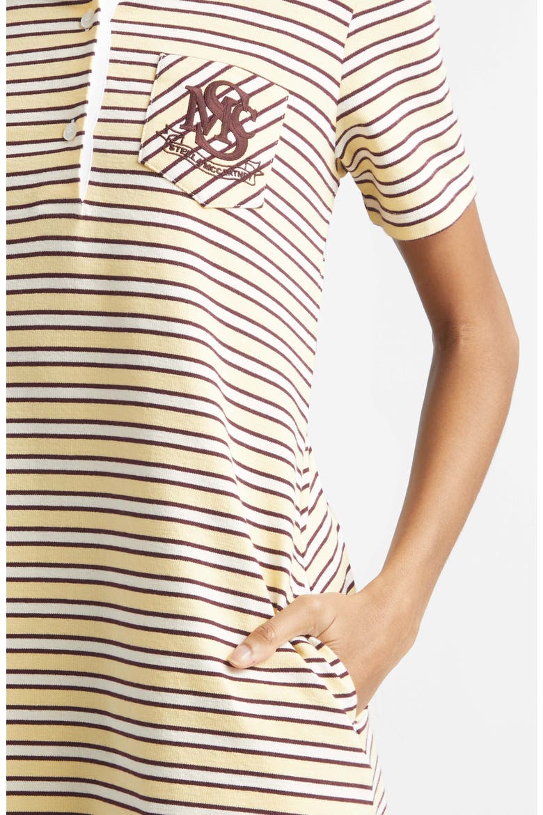 Embroidered Crest Fancy Stripe Polo Dress, Alternate, color, MULTICOLOR