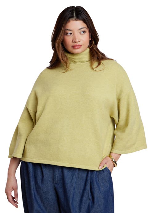Boxy Three Quarter Sleeve Turtleneck