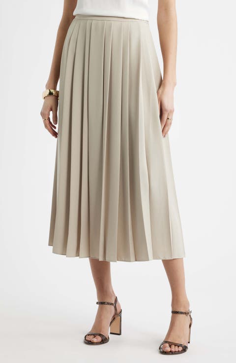 Pleated Midi Skirt