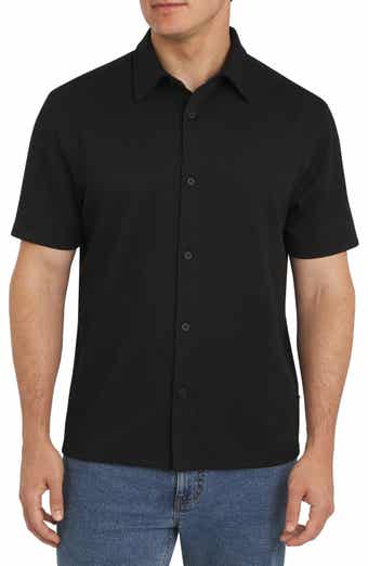 DKNY SPORTSWEAR Waverly Waffle Short Sleeve Button-Up Shirt