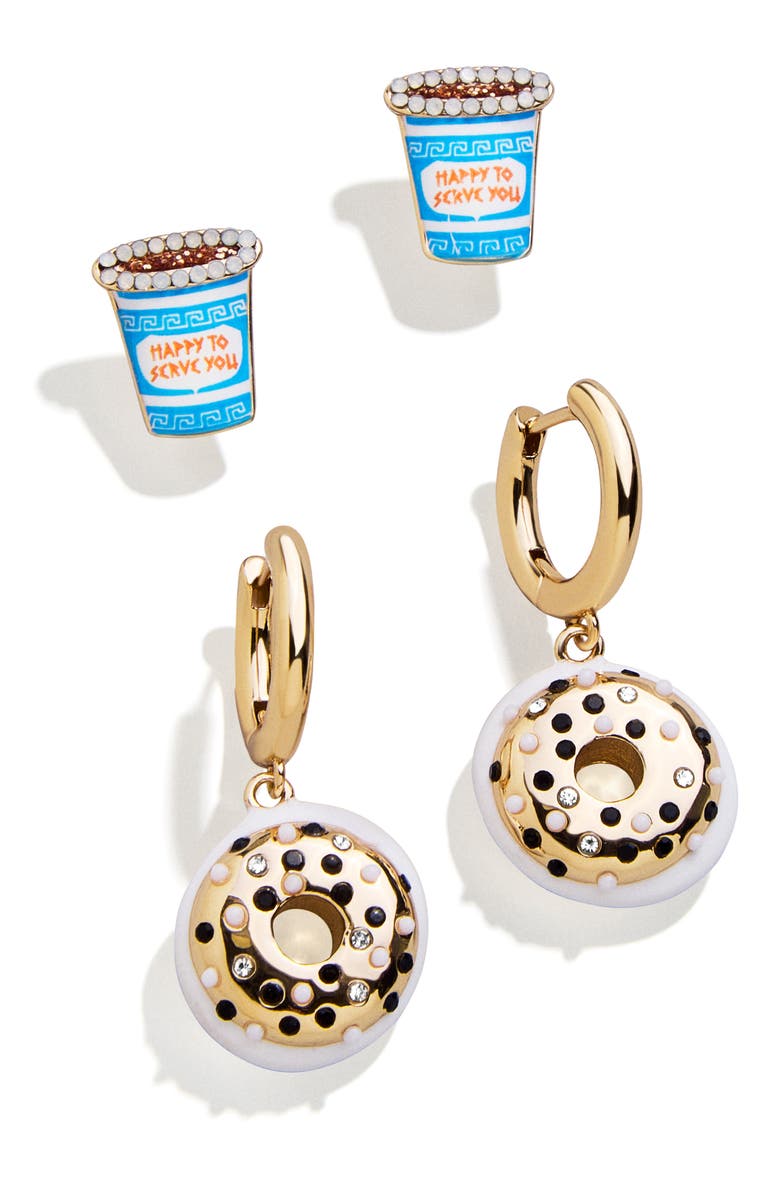 BaubleBar Bagels & Coffee Set of 2 Earrings, Main, color, 