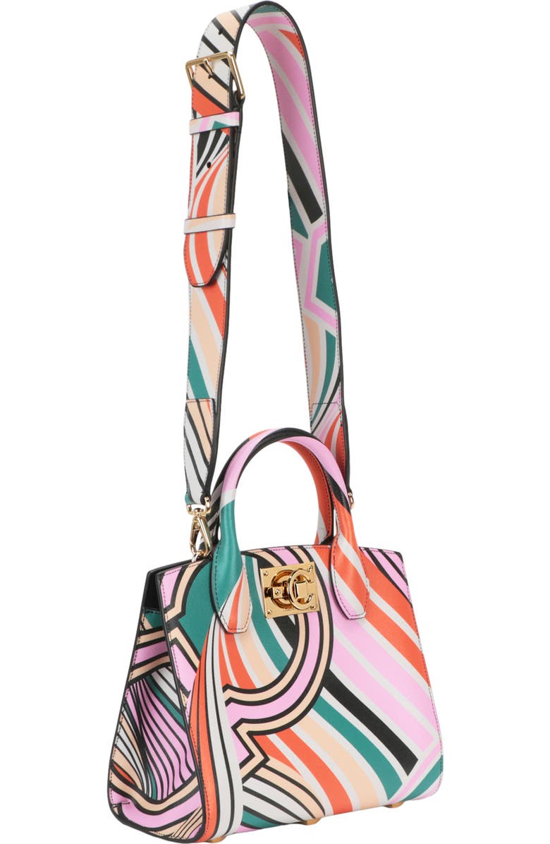 FERRAGAMO Gancini Print Leather Tote Bag, Alternate, color,