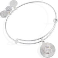 Alex and Ani Pave Starburst Texture Initial Bangle Bracelet