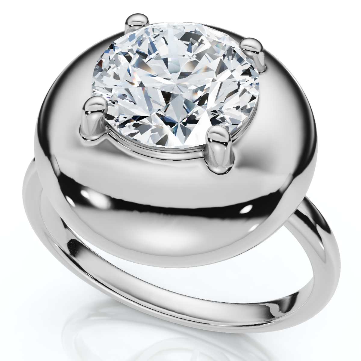 Bliss Diamond 2Ct Diamond Bezel Stackable Button Engagement Ring Lab ...