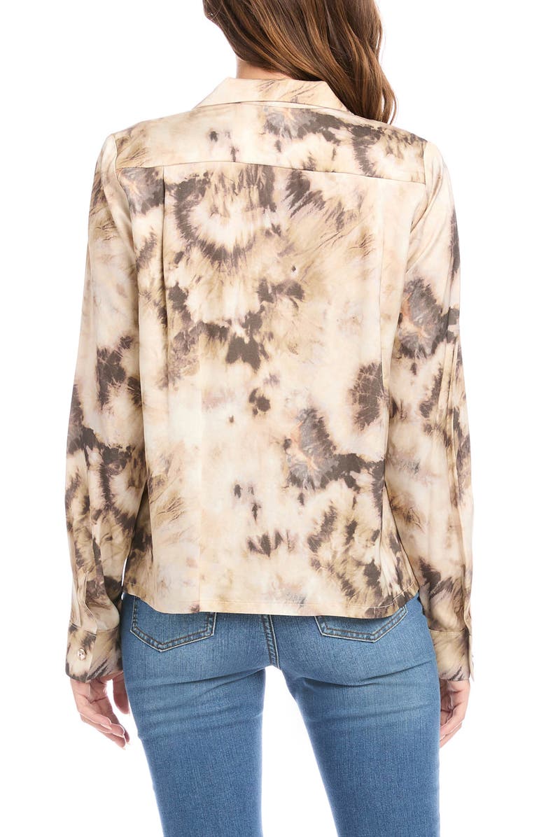 Karen Kane Tie Dye Button-Up Shirt, Alternate, color, Print