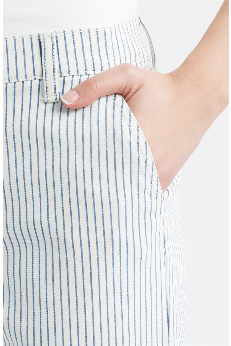 Keren High Waist Stripe Wide Leg Stretch Cotton Pants, Alternate, color, IVORY MULTI