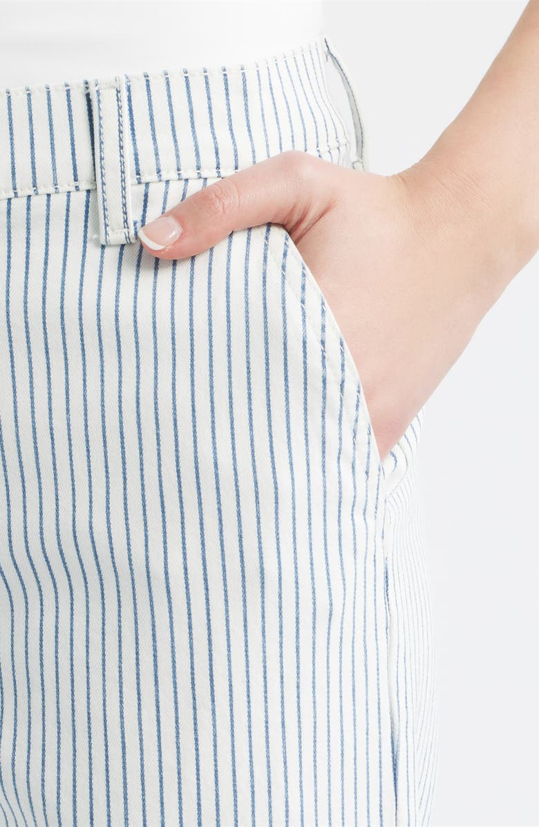 KOBI HALPERIN Keren High Waist Stripe Wide Leg Stretch Cotton Pants, Alternate, color, Ivory Multi